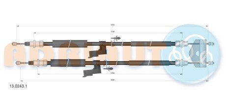 Трос ручного гальма ADRIAUTO 13.0243.1