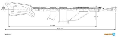 Трос гальмівний NISSAN X-Trail (T30) all RH03- ADRIAUTO 2802411 (фото 1)