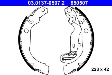 Тормозные колодки барабанные 03.0137-0507.2 ATE 03013705072