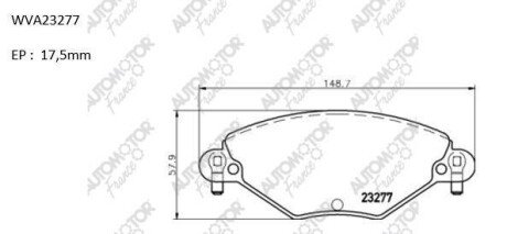 Колодки гальмівні дискові передні Citroen C5 2.0i/ 16V/ 2.0 HDi (00-) AUTOMOTOR France ABP2002