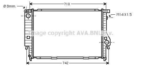 Радіатор, Система охолодження двигуна AVA AVA COOLING BW2164