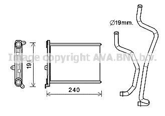 Радіатор обігрівача салону Nissan Juke (11-19) 1.6i, Leaf (11-17) AVA AVA COOLING DN6417 (фото 1)