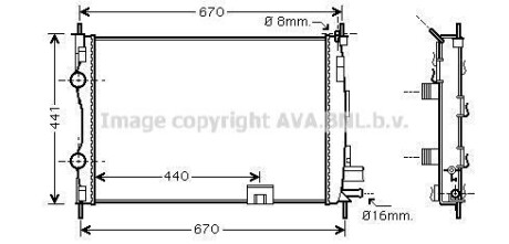 Радиатор охлаждения двигателя Nissan Qashqai (06-14) 1.5 DCI AVA AVA COOLING DNA2287