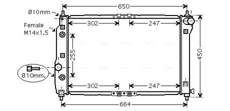 Радіатор охолодження Авео 1,4-1,5 05> AT AC+/- (NISSENS) AVA AVA COOLING DWA2068