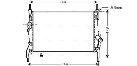 Радіатор охолодження двигуна Ford Tranzit (06-) 2,2d 2,4d MT AVA AVA COOLING FD2404