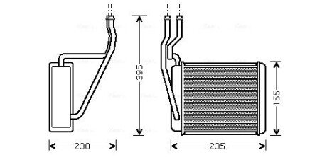 Радіатор обігрівача салону Ford Fiesta Fusion 1,25-1,6i 1,4-1,6TDCI 02&gt;08, MAZDA 2 1,3-1,5i 03&gt; AVA AVA COOLING FD6329 (фото 1)