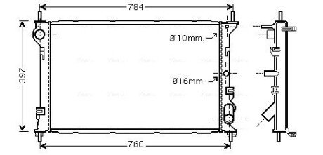 Радіатор охолодження двигуна Ford Connect 1,8TDCI 05/03>13 MT AC+/- AVA AVA COOLING FDA2411