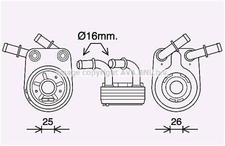 Охолоджувач оливи AVA AVA COOLING FT3458 (фото 1)