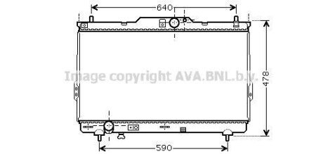 Радіатор охолодження двигуна Hyundai Santa Fe (01-06) 2,0d MT AVA AVA COOLING HY2113 (фото 1)