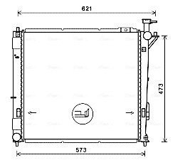 Радіатор охолодження двигуна Hyundai Santa fe 2,2d 06>, 2,0d 2,2d 13> AVA AVA COOLING HY2346