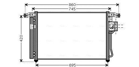 Радіатор кондиціонера Hyundai Santa Fe II 2,2d 2,7i 06> AVA AVA COOLING HY5176D