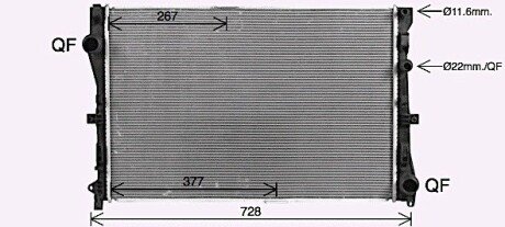 Радіатор, Система охолодження двигуна AVA AVA COOLING MS2728 (фото 1)