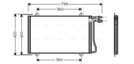 Конденсор кондиціонера MB SPRINT W901 MT/AT 95- (Ava) AVA COOLING MS5219 (фото 1)