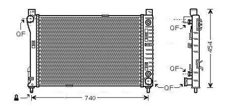 Радіатор охолодження двигуна MB C203 MT/AT AC+/- 03&gt;07 AVA AVA COOLING MSA2286 (фото 1)