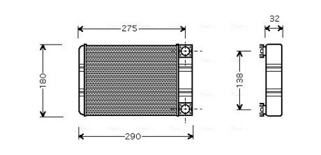 Радіатор обігрівача салону MB C203 00>07 AVA AVA COOLING MSA6312