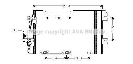 Радіатор кондиціонера Opel Astra H Zafira B AVA AVA COOLING OL5367D