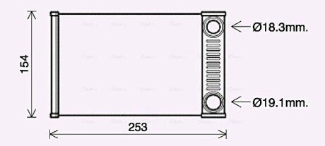 Радіатор обігрівача салону Chevrolet Aveo Sonic T300 2011&gt;, Tracker 2013&gt; AVA AVA COOLING OL6656 (фото 1)