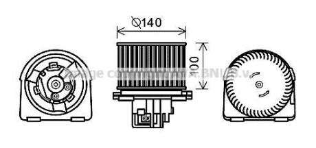 Вентилятор отопителя салона Opel Vectra (95-03) AVA AVA COOLING OL8617