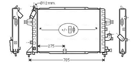 Радіатор охолодження двигуна Opel Astra H 1,3d 1,7d 1,9d / Zafira B 1,7d 1,9d AVA AVA COOLING OLA2364