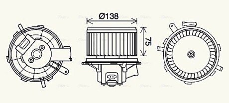 Вентилятор обігрівача салону PSA Jumper Boxer 06> manual AC AVA AVA COOLING PE8406 (фото 1)