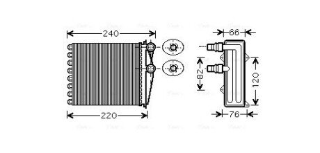Радіатор обігрівача салону Opel Vivaro, Renault Trafic II III (основний) AVA AVA COOLING RT6380