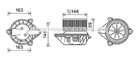 Вентилятор отопителя салона Renault Megane (95-02) Scenic (95-02) AC+ A AVA COOLING RT8587