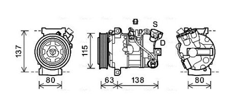 AVA Компресор кондиціонера GRAND SCENIC III 1.4 09-, MEGANE CC, MEGANE III, SCENIC III AVA COOLING RTAK491