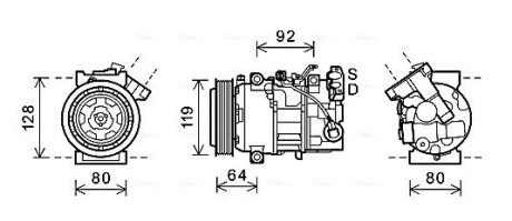 Компресор RENAULT MEGANE 2.0i/SCENIC 1.9DCi (AVA) AVA COOLING RTAK492