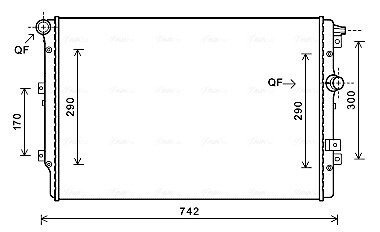 Радіатор охолодження двигуна VW Tiguan (07-) MT/AT AVA AVA COOLING VN2362