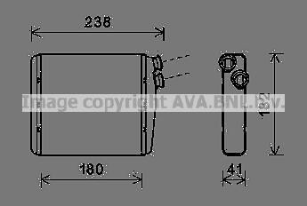 Радіатор обігрівача салону Volvo S60 (10-), S80 (06-), XC60 (08-),XC70 (07-)/Range Rover Evoque (11-) AVA AVA COOLING VOA6163