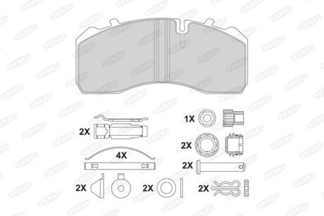 Комплект гальмівних колодок, дискове гальмо, WVA29197 BERAL 2919730004145694