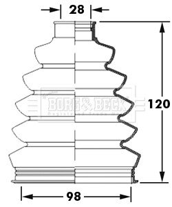 - Пильовик привідного вала к-т BORG & BECK BCB2394