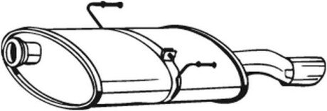 Глушник, алюм. сталь, задн. частина PEUGEOT 406 1.8i -16V (04/03-04) SED (190-911) BOSAL 190911