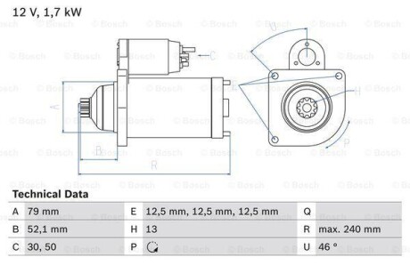 Стартер BOSCH 0986025220