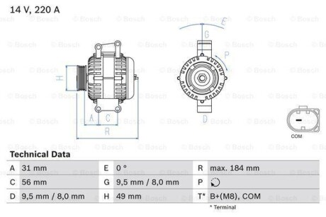 Генератор BOSCH 0986083600