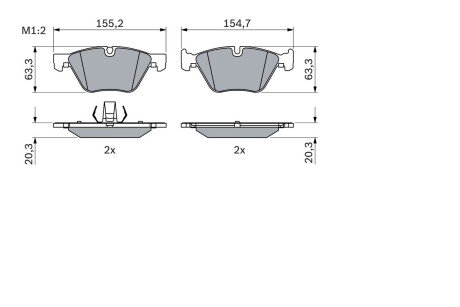 Комплект гальмівних колодок ROBERT 0 986 424 621 BOSCH 0986424621