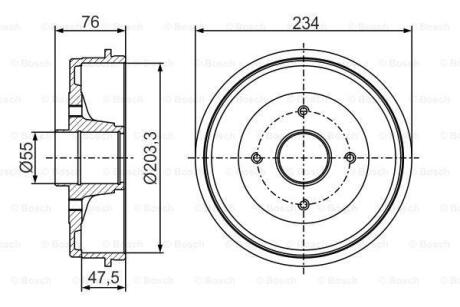 Барабан тормозной (+ABS) BOSCH 0 986 477 290