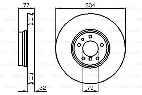 Диск гальмівний BMW 7(E38) 5,0-4,0D F &quot;94-&quot;01 BOSCH 0986478623 (фото 1)