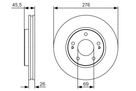 Диск тормозной 0 986 479 S00 BOSCH 0986479S00