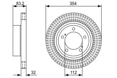 ДИСК ГАЛЬМIВНИЙ ПЕРЕДНIЙ BOSCH 0 986 479 V50