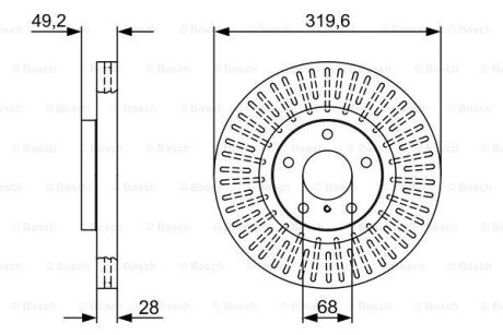 Диск гальмівний INFINITI/NISSAN FX35/FX/Maxima \&#039;\&#039;F \&#039;\&#039;3,5-4,5 \&#039;\&#039;02-08 BOSCH 0986479V60 (фото 1)