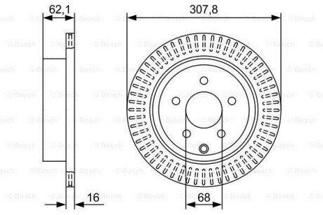 Диск гальмівний INFINITI/NISSAN FX/M/Q70/Q50/JX/QX60/QX70/FX35/Murano/Pathfinder \'\'R \'\'3,5-4,5 \'\'08- BOSCH 0986479W11