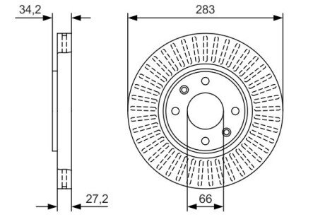 ДИСК ГАЛЬМIВНИЙ ПЕРЕДНIЙ BOSCH 0 986 479 W69