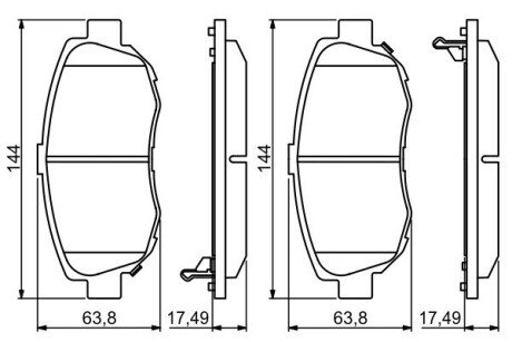 ГАЛЬМІВНІ КОЛОДКИ, ДИСКОВІ BOSCH 0 986 494 211