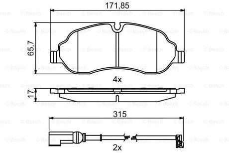 ГАЛЬМІВНІ КОЛОДКИ, ДИСКОВІ 0 986 494 845 BOSCH 0986494845