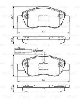 Колодки гальмівні дискові FIAT/CITROEN/PEUGEOT 500/Nemo/Bipper \'\'F "07>> PR2 -\' BOSCH 0986495097