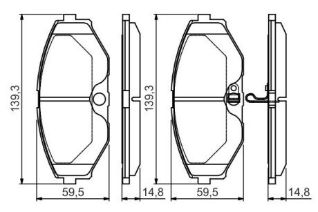 Комплект гальмівних колодок з 4 шт. дисків BOSCH 0986495147