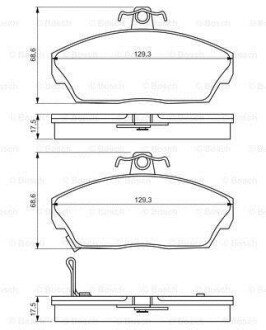 Колодки гальмівні дискові HONDA/ROVER Civic/25/45/200/400/800 \'\'F \'\'1,4-2,0 \'\'05 PR2 BOSCH 0986495233