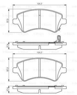 Колодки гальмівні дискові TOYOTA Corolla \'\'F \'\'>>02 PR2 BOSCH 0 986 495 243