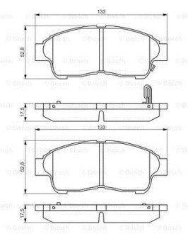 Колодки гальмівні TOYOTA Camry/Corolla/Carina E/RAV 4/Sprinter \&#039;\&#039;F \&#039;\&#039;&gt;&gt;02 PR2 BOSCH 0986495257 (фото 1)